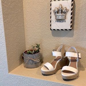 Like new Sonoma white wedges comfortable and super cute size 8 only worn 2 times